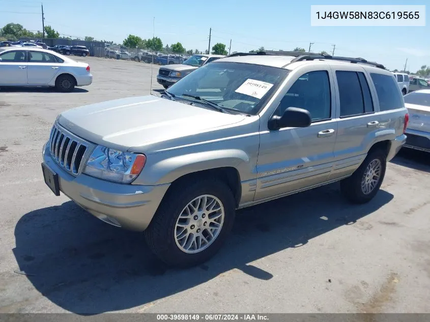 1J4GW58N83C619565 2003 Jeep Grand Cherokee Limited