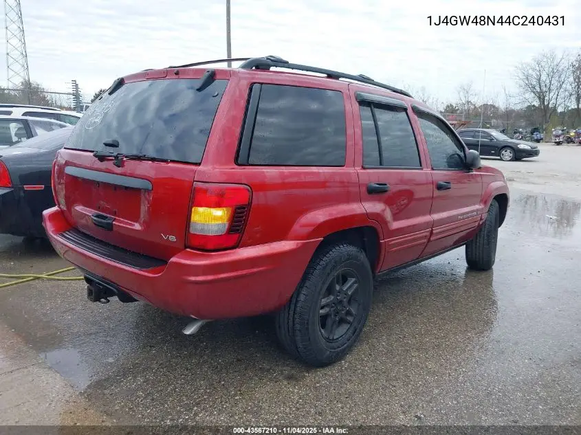 1J4GW48N44C240431 2004 Jeep Grand Cherokee Laredo