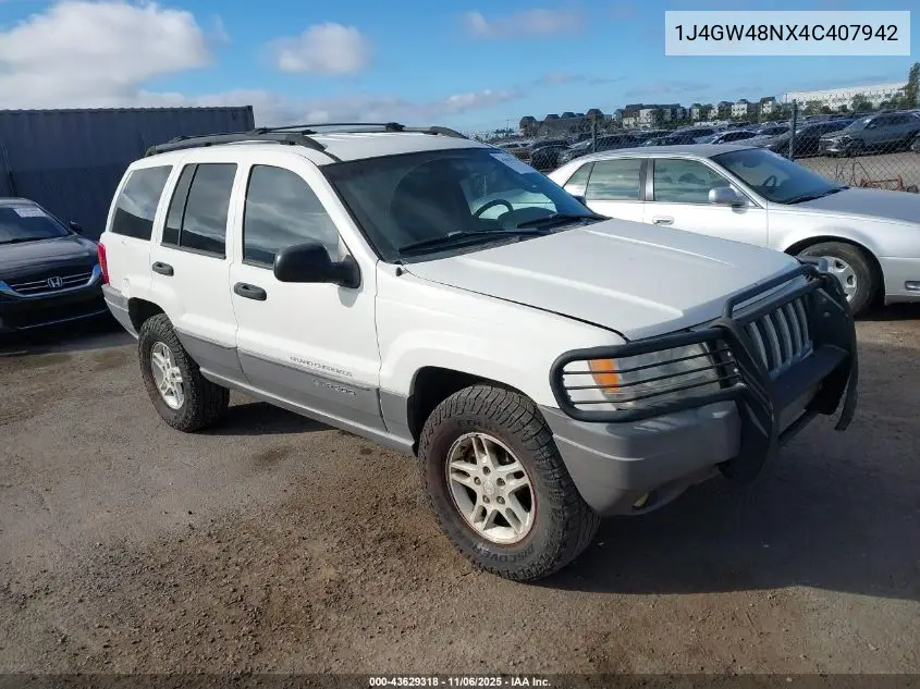 1J4GW48NX4C407942 2004 Jeep Grand Cherokee Laredo