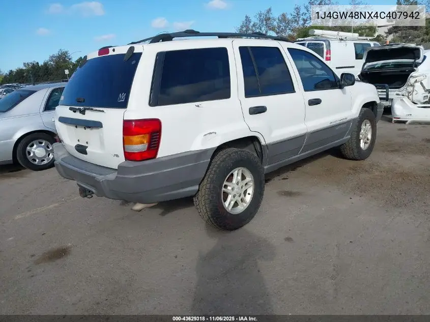 1J4GW48NX4C407942 2004 Jeep Grand Cherokee Laredo