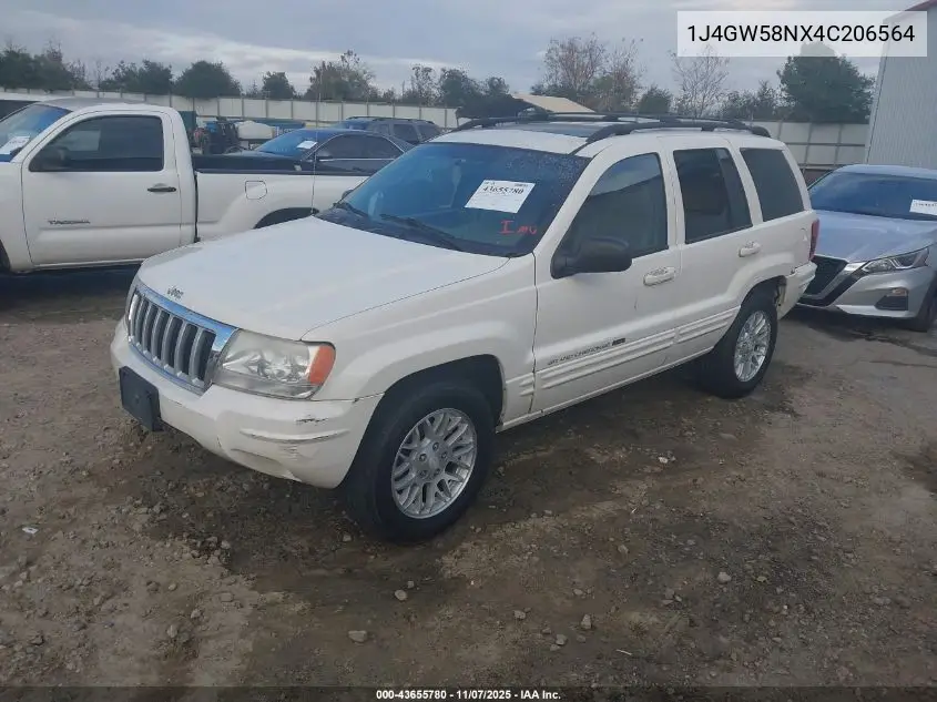 1J4GW58NX4C206564 2004 Jeep Grand Cherokee Limited