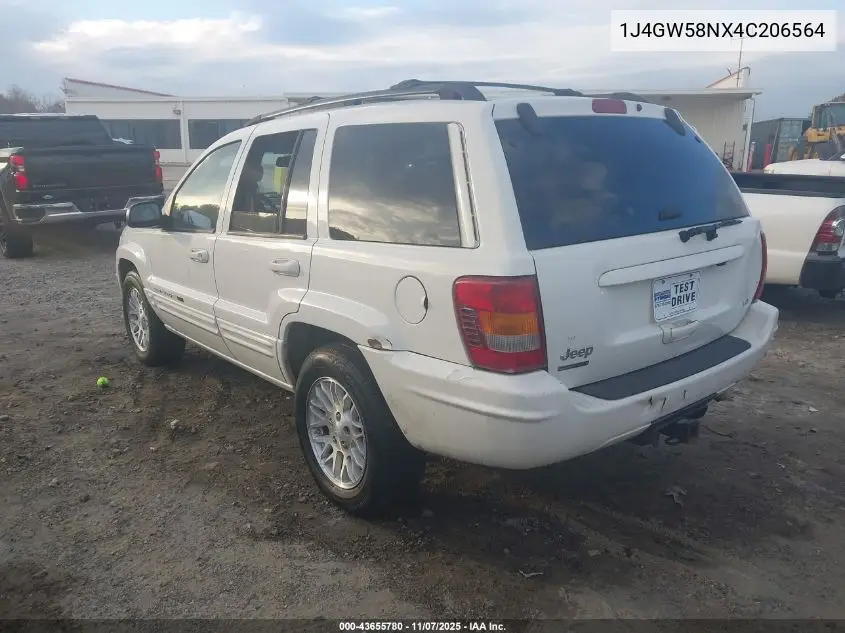 1J4GW58NX4C206564 2004 Jeep Grand Cherokee Limited