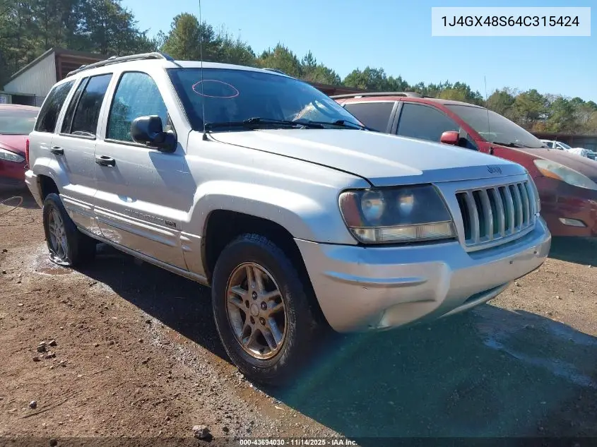 1J4GX48S64C315424 2004 Jeep Grand Cherokee Laredo