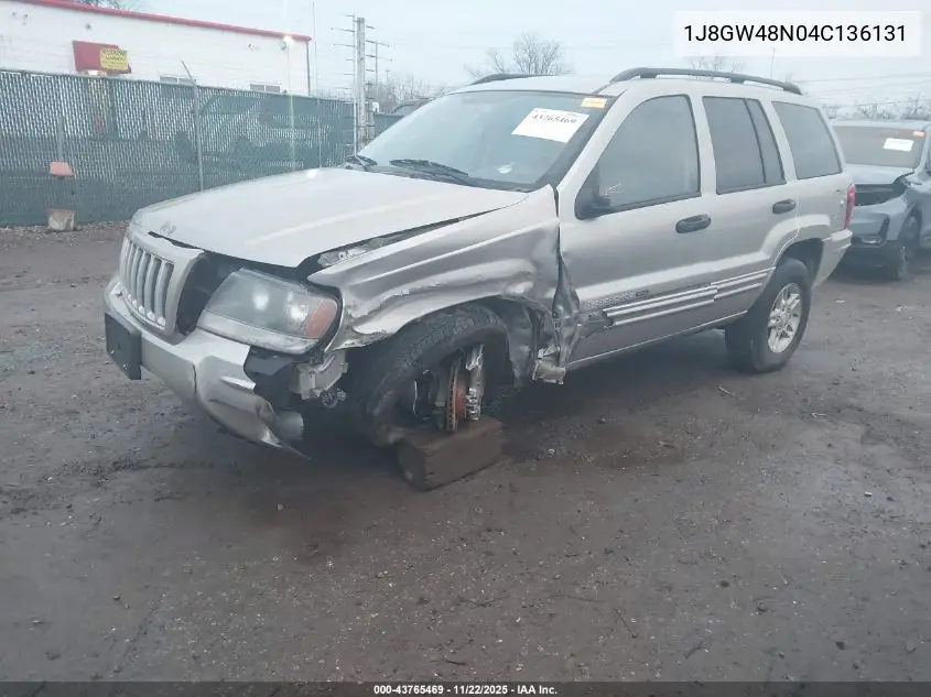 1J8GW48N04C136131 2004 Jeep Grand Cherokee Laredo