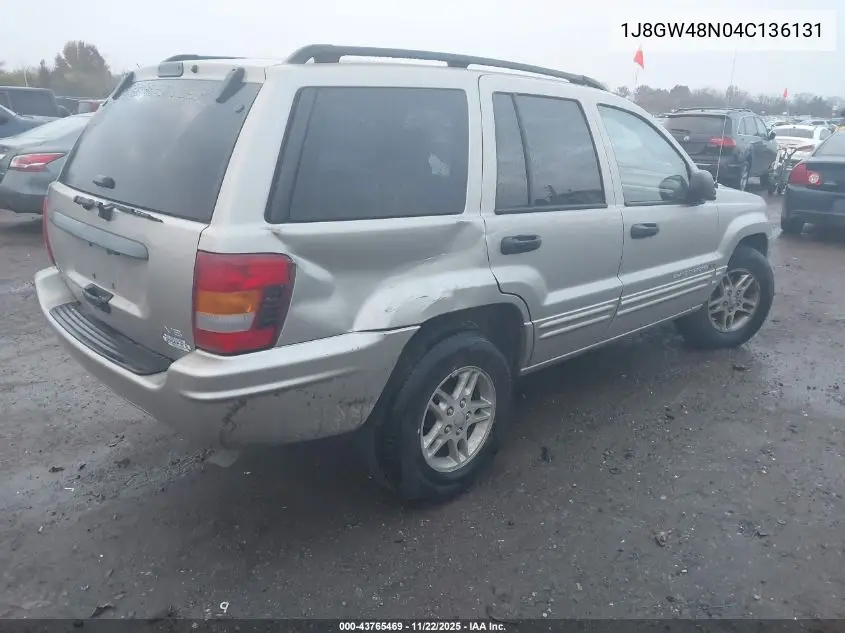 1J8GW48N04C136131 2004 Jeep Grand Cherokee Laredo