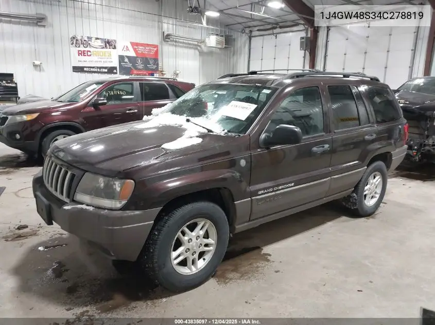 1J4GW48S34C278819 2004 Jeep Grand Cherokee Laredo