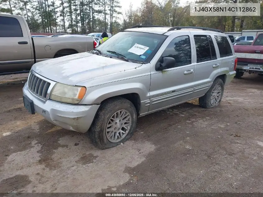 1J4GX58N14C112862 2004 Jeep Grand Cherokee Limited