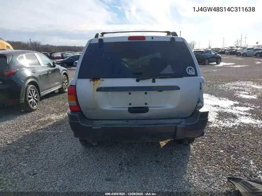 1J4GW48S14C311638 2004 Jeep Grand Cherokee Laredo