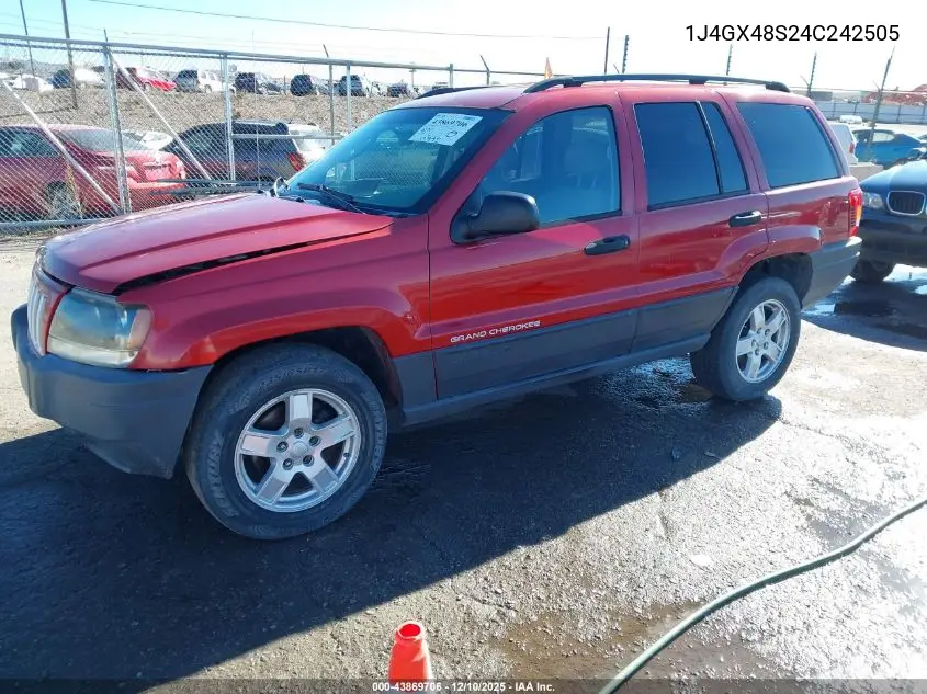 1J4GX48S24C242505 2004 Jeep Grand Cherokee Laredo
