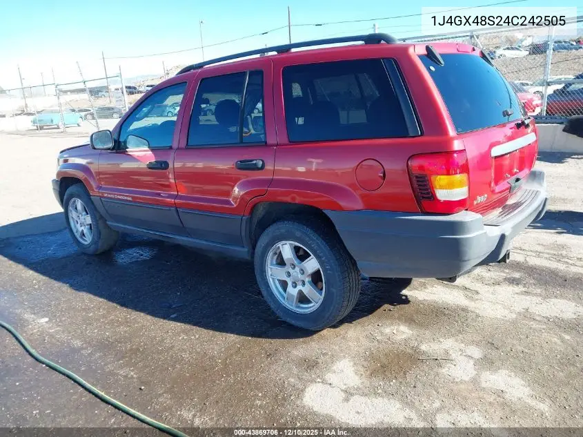 1J4GX48S24C242505 2004 Jeep Grand Cherokee Laredo