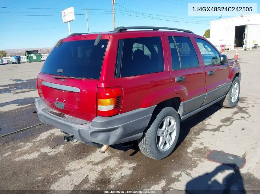 1J4GX48S24C242505 2004 Jeep Grand Cherokee Laredo