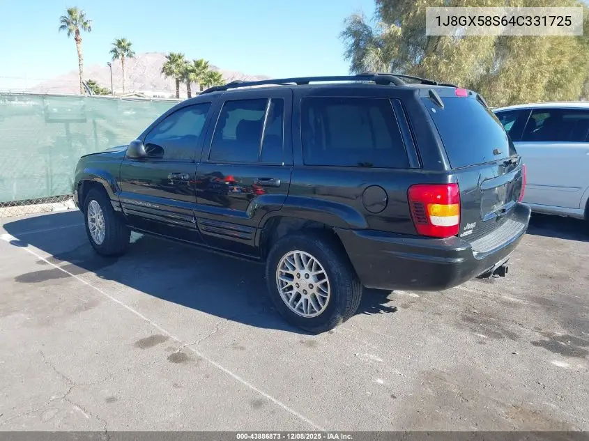 1J8GX58S64C331725 2004 Jeep Grand Cherokee Limited