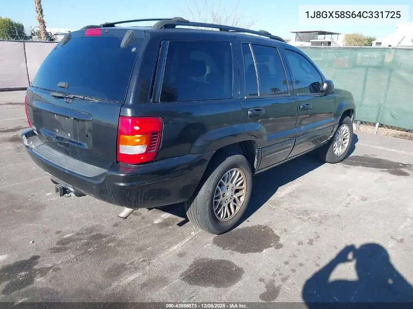 1J8GX58S64C331725 2004 Jeep Grand Cherokee Limited