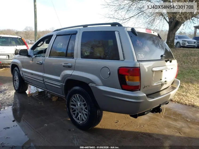 1J4GX58N54C301708 2004 Jeep Grand Cherokee Limited