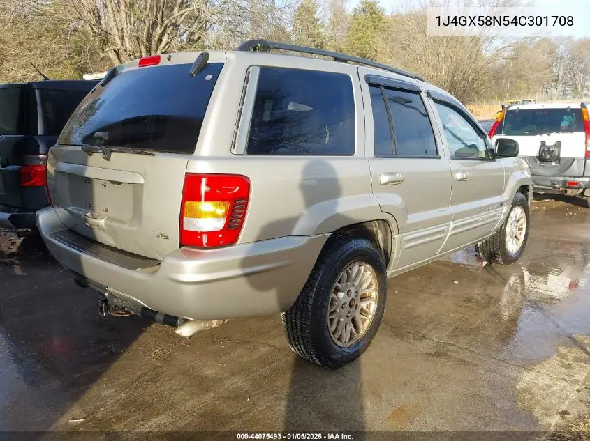 1J4GX58N54C301708 2004 Jeep Grand Cherokee Limited