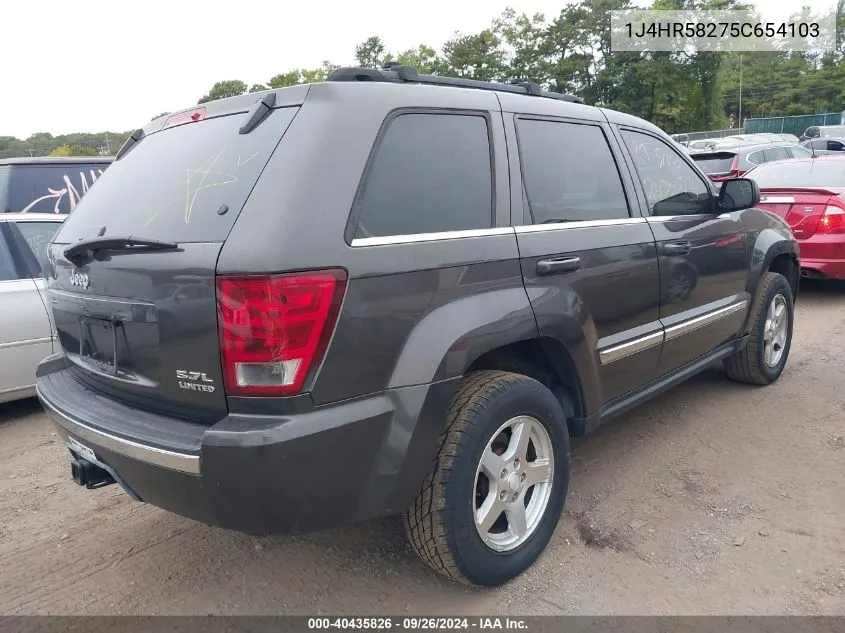 2005 Jeep Grand Cherokee Limited VIN: 1J4HR58275C654103 Lot: 40435826