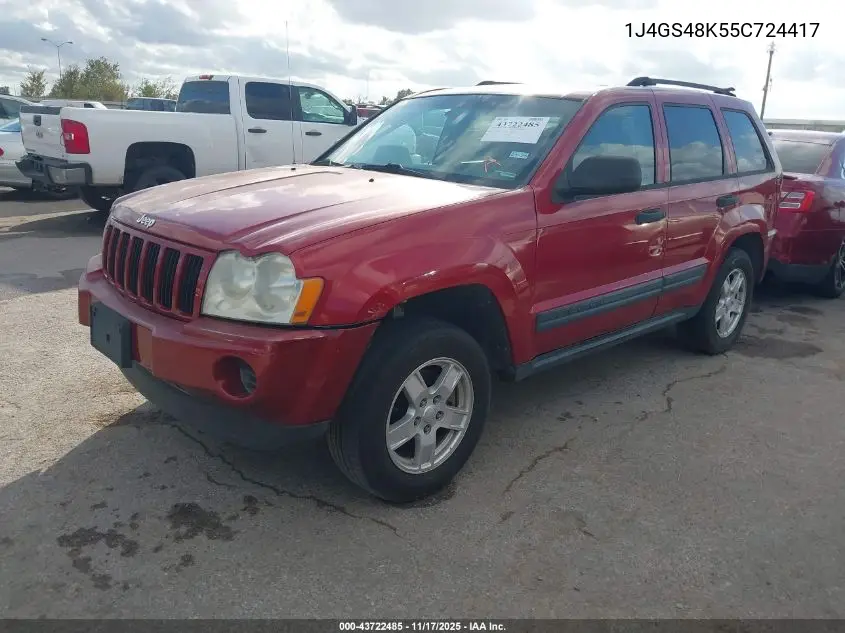 1J4GS48K55C724417 2005 Jeep Grand Cherokee Laredo