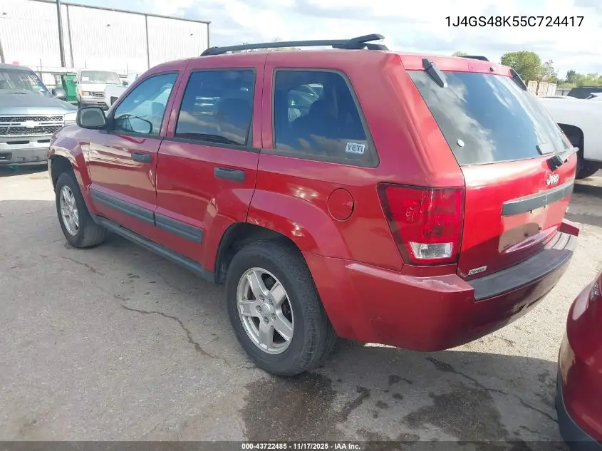 1J4GS48K55C724417 2005 Jeep Grand Cherokee Laredo