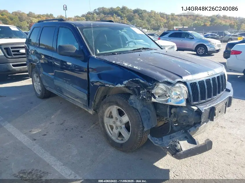 1J4GR48K26C240086 2006 Jeep Grand Cherokee Laredo
