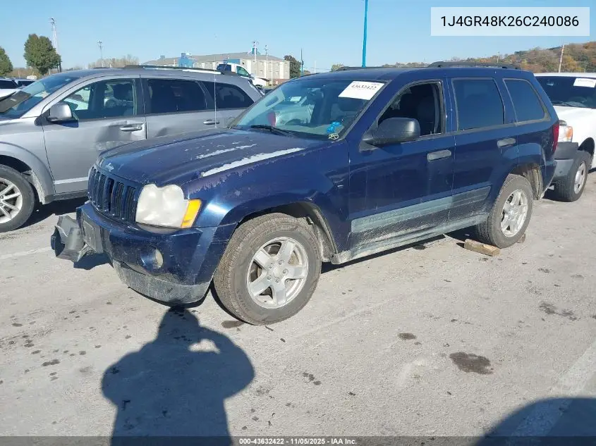1J4GR48K26C240086 2006 Jeep Grand Cherokee Laredo