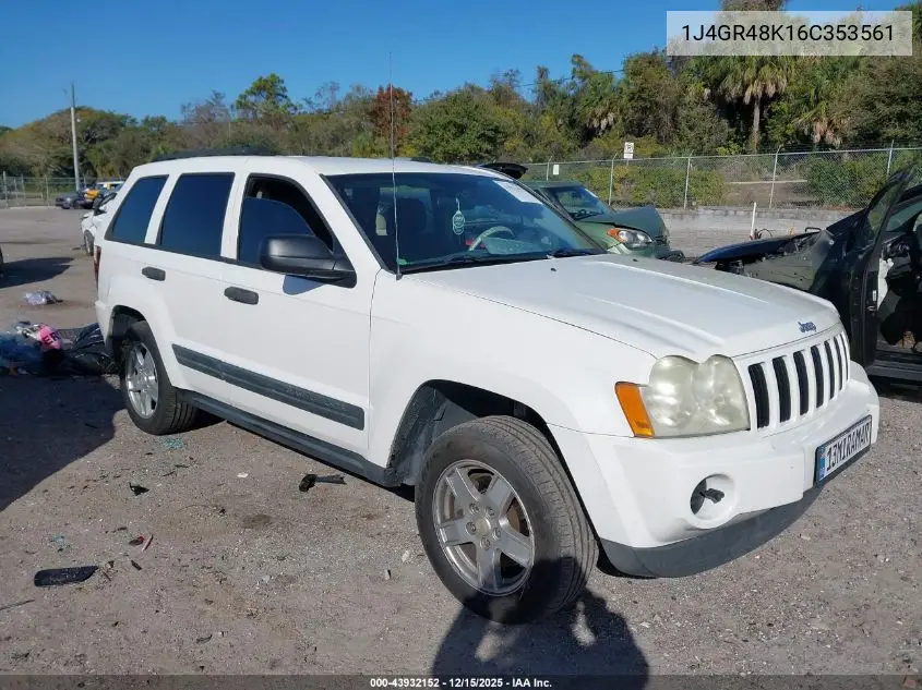 1J4GR48K16C353561 2006 Jeep Grand Cherokee Laredo