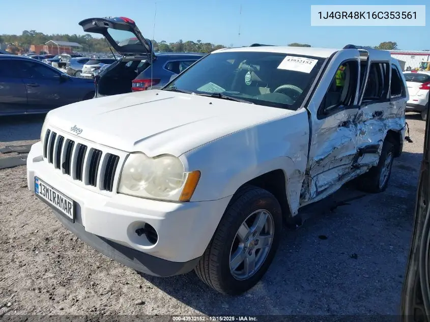 1J4GR48K16C353561 2006 Jeep Grand Cherokee Laredo