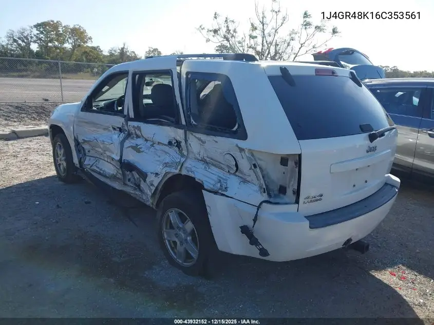 1J4GR48K16C353561 2006 Jeep Grand Cherokee Laredo