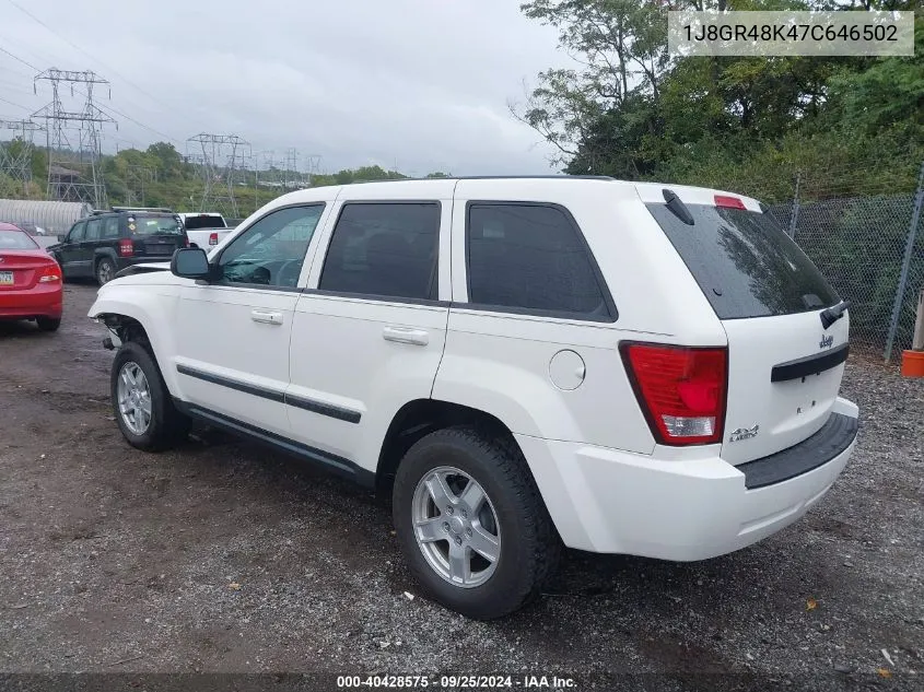 1J8GR48K47C646502 2007 Jeep Grand Cherokee Laredo