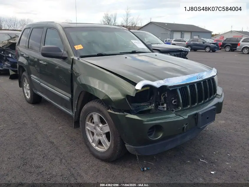 1J8GS48K07C584004 2007 Jeep Grand Cherokee Laredo
