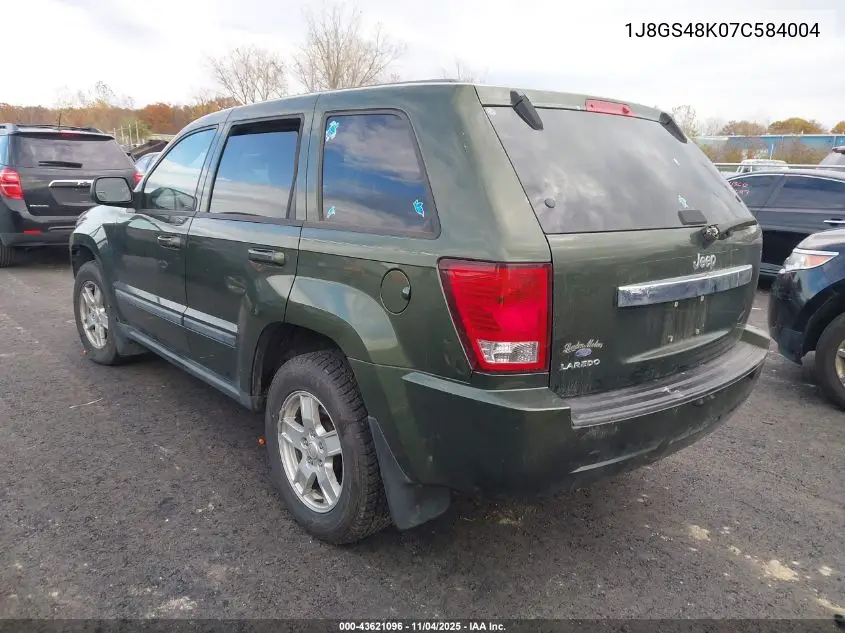 1J8GS48K07C584004 2007 Jeep Grand Cherokee Laredo