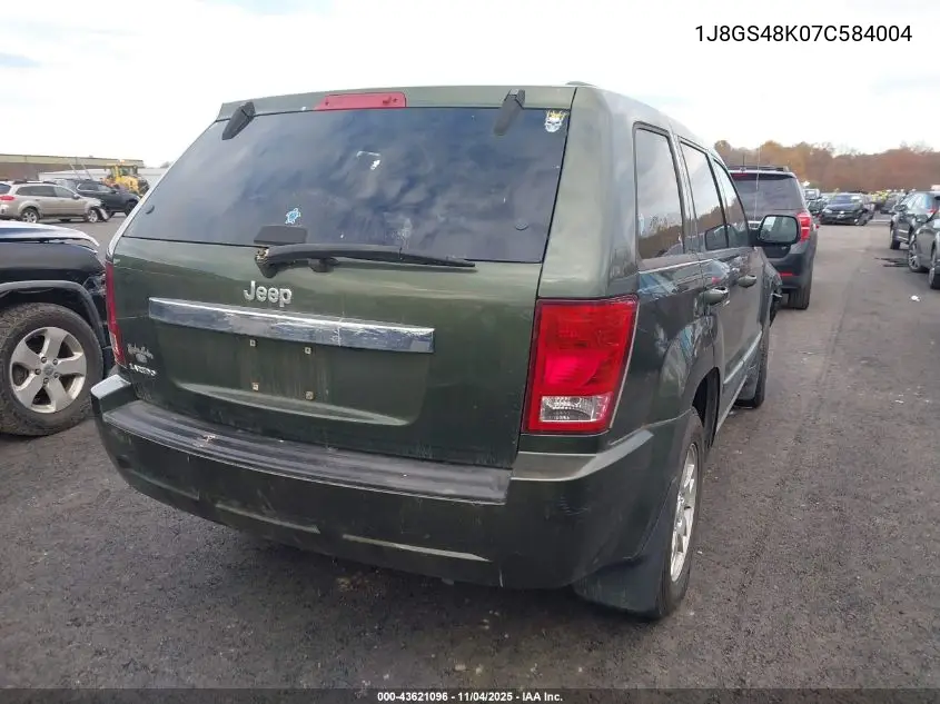1J8GS48K07C584004 2007 Jeep Grand Cherokee Laredo