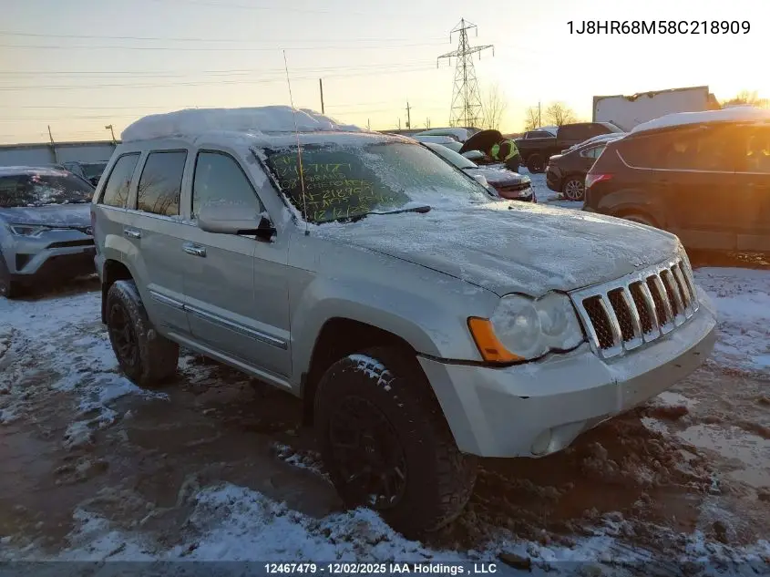 1J8HR68M58C218909 2008 Jeep Grand Cherokee