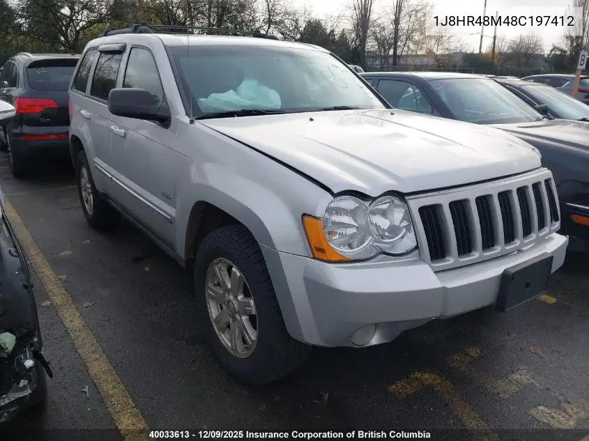 1J8HR48M48C197412 2008 Jeep Grand Cherokee Laredo