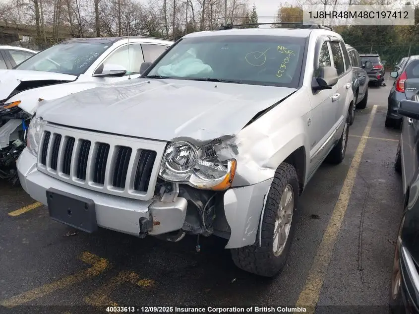 1J8HR48M48C197412 2008 Jeep Grand Cherokee Laredo