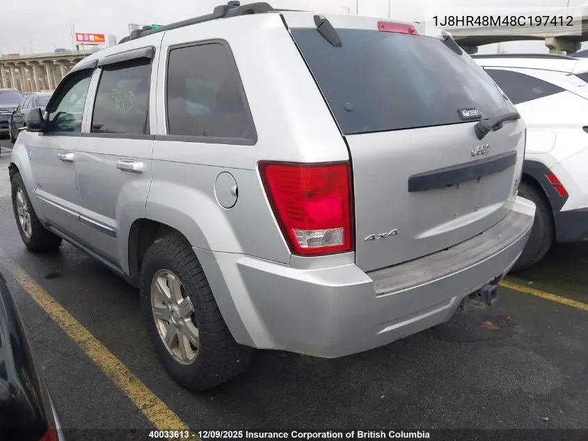 1J8HR48M48C197412 2008 Jeep Grand Cherokee Laredo