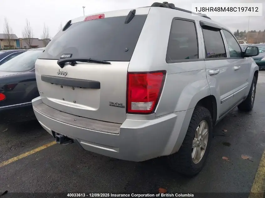 1J8HR48M48C197412 2008 Jeep Grand Cherokee Laredo
