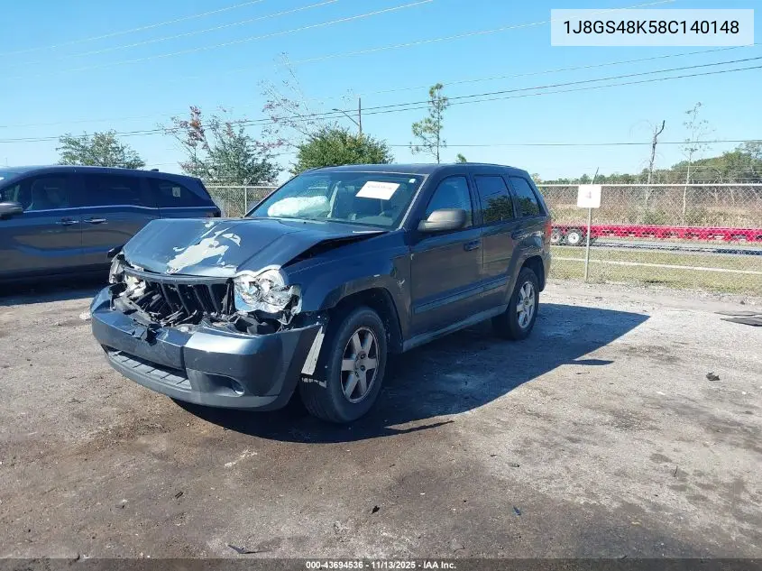 1J8GS48K58C140148 2008 Jeep Grand Cherokee Laredo