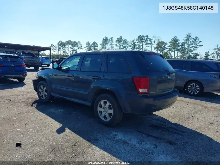 1J8GS48K58C140148 2008 Jeep Grand Cherokee Laredo