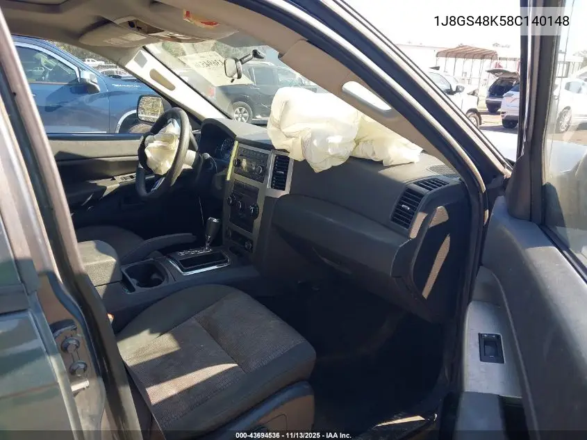 1J8GS48K58C140148 2008 Jeep Grand Cherokee Laredo