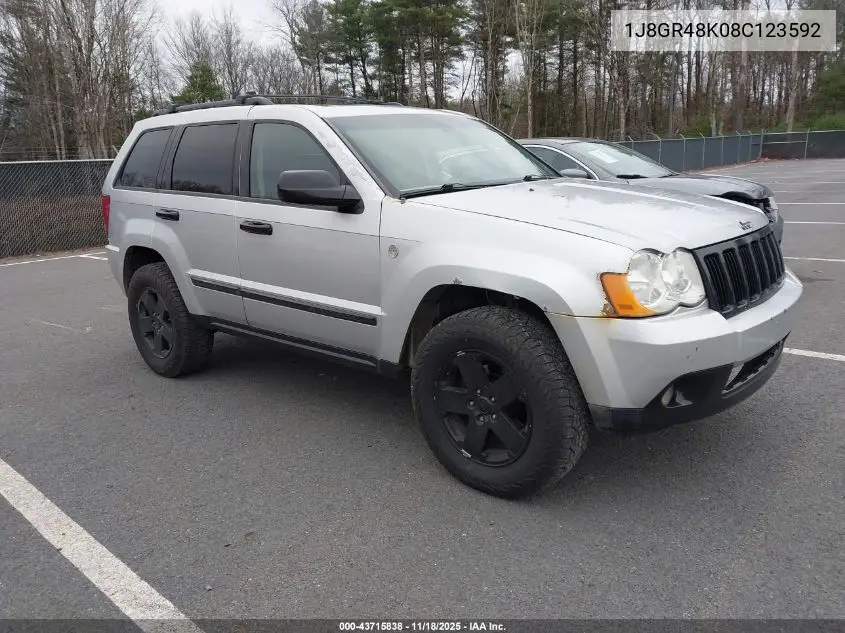 1J8GR48K08C123592 2008 Jeep Grand Cherokee Laredo