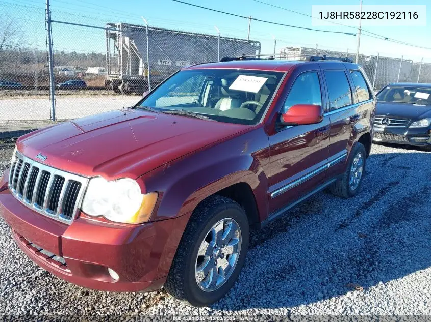 1J8HR58228C192116 2008 Jeep Grand Cherokee Limited