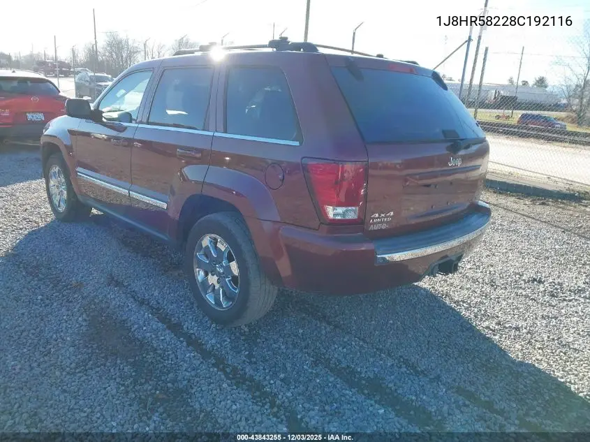 1J8HR58228C192116 2008 Jeep Grand Cherokee Limited