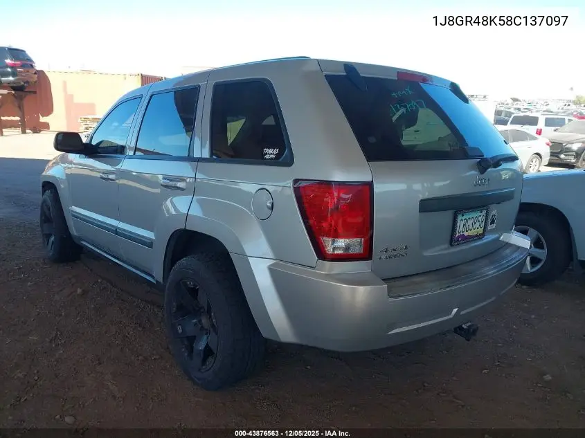 1J8GR48K58C137097 2008 Jeep Grand Cherokee Laredo