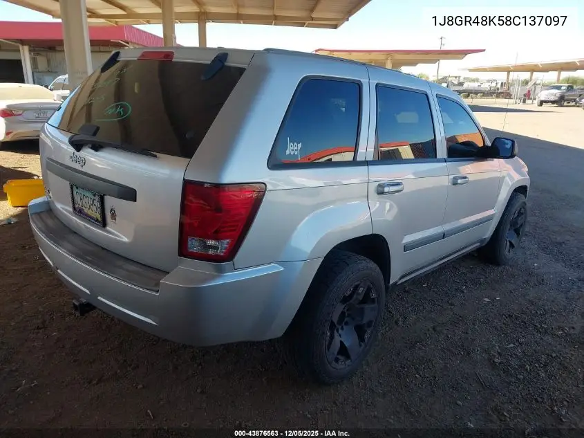1J8GR48K58C137097 2008 Jeep Grand Cherokee Laredo