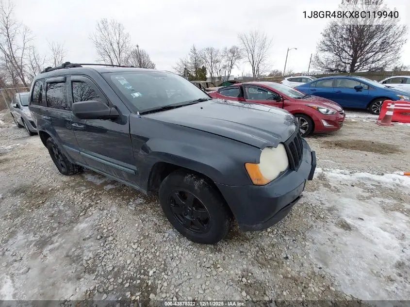1J8GR48KX8C119940 2008 Jeep Grand Cherokee Laredo