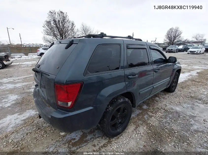 1J8GR48KX8C119940 2008 Jeep Grand Cherokee Laredo
