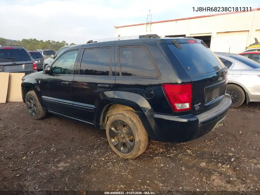 2008 Jeep Grand Cherokee Overland VIN: 1J8HR68238C181311 Lot: 44088522