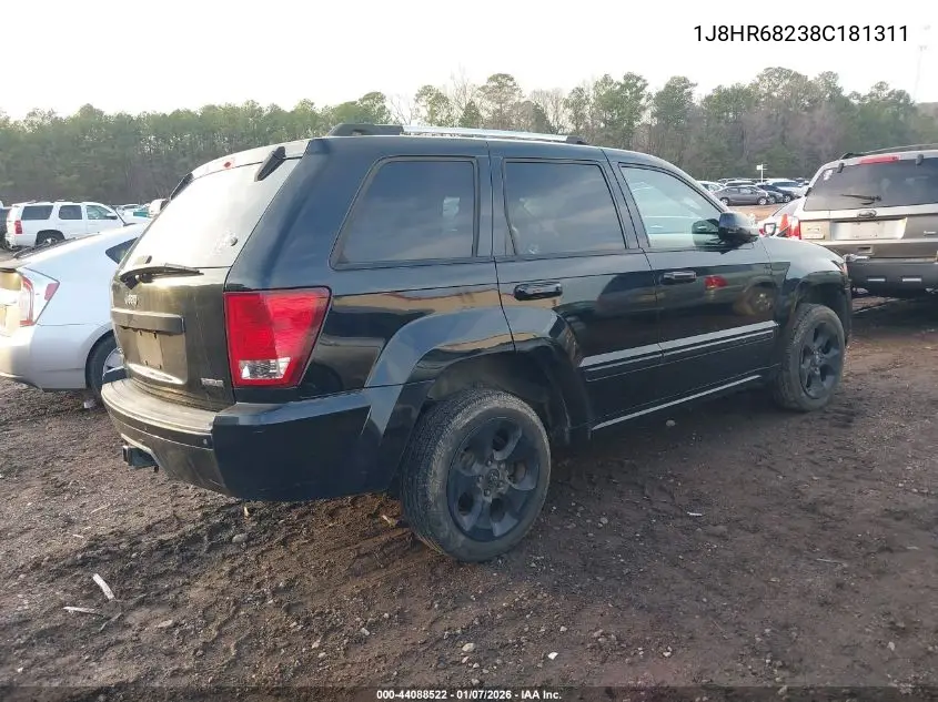 2008 Jeep Grand Cherokee Overland VIN: 1J8HR68238C181311 Lot: 44088522