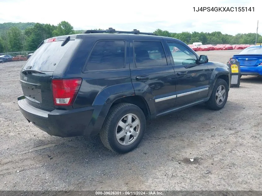 2010 Jeep Grand Cherokee Laredo VIN: 1J4PS4GKXAC155141 Lot: 39626301