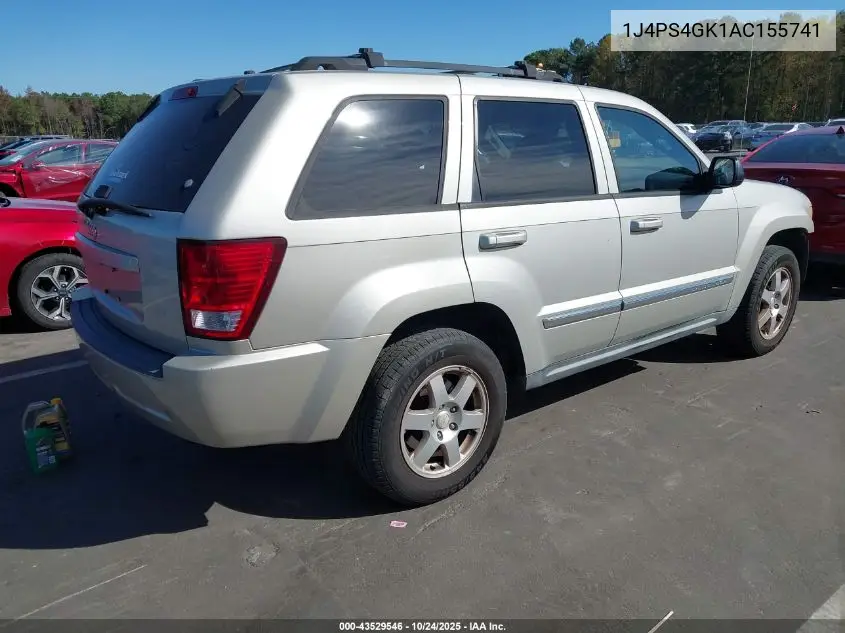 1J4PS4GK1AC155741 2010 Jeep Grand Cherokee Laredo